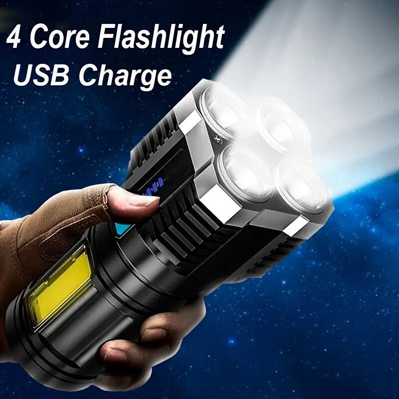 Flashlight Waterproof Super Bright Rechargeable Camping Flashlight Table Lamp Outdoor Lighting