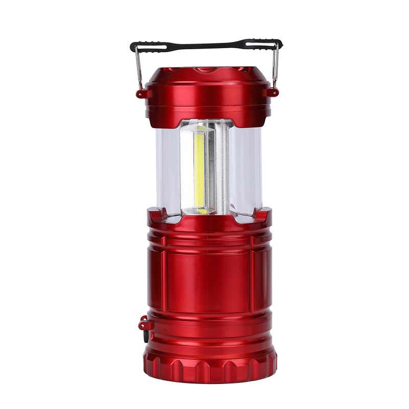 Customized Collapsible Brightness COB Camping Lights with LED Flashlight Lighting And 3*AA Dry Battery