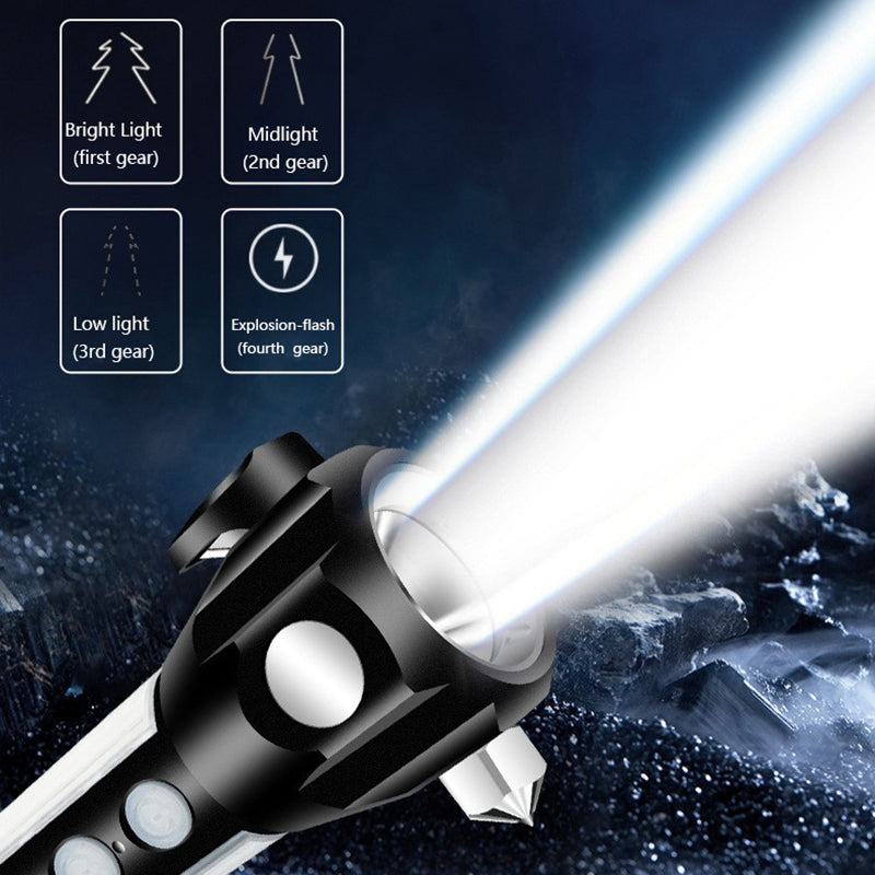 Multifunctional explosion-proof flashlight magnetic suction solar rechargeable emergency survival flashlight